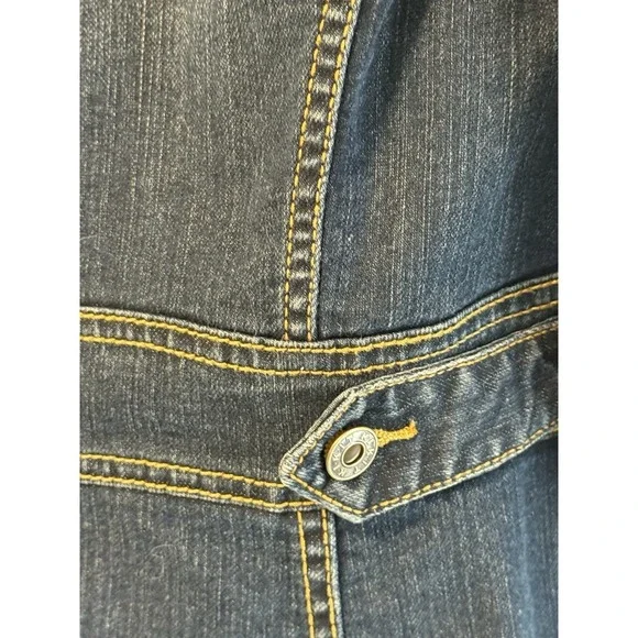 Vtg Kikit Jeans women's M denim jacket removable collar with faux fur NWT - Picture 9 of 16